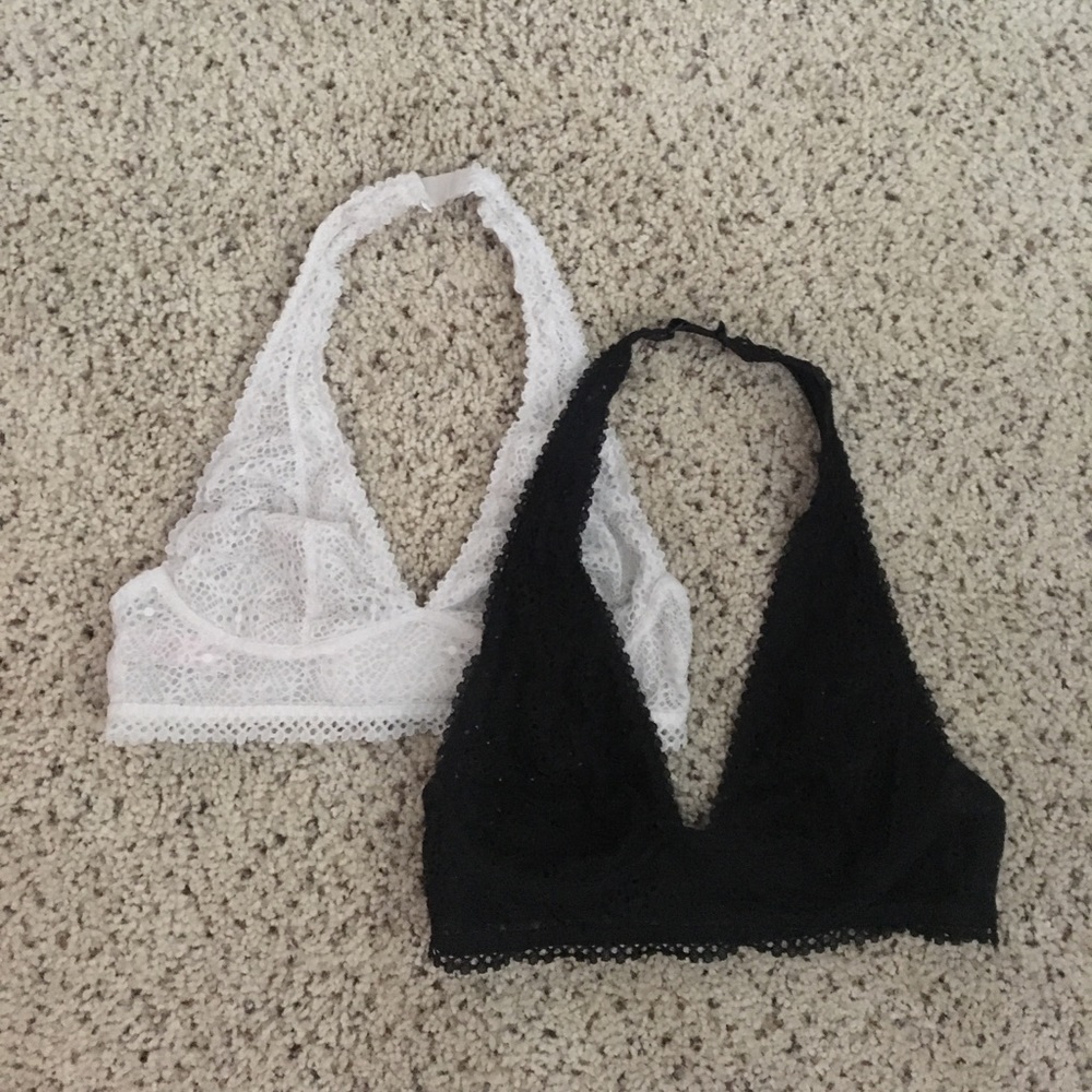 Victoria’s Secret Black and White Bralettes